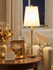 Rowan Linen Iron Table Lamp - Elegant Traditional Bedside Lighting